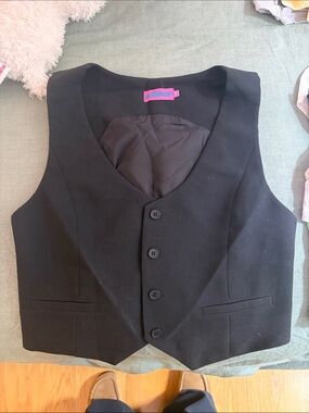 Black Button-Front Vest